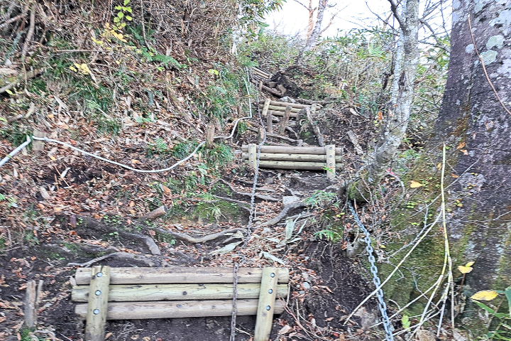 鎖場の登山道