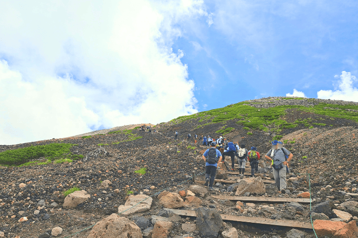 序盤の登山道（砂利道）