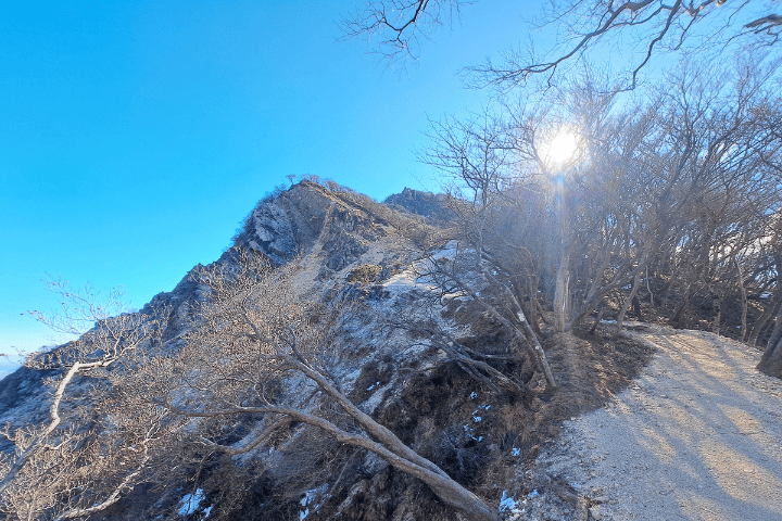 山頂手前の急登