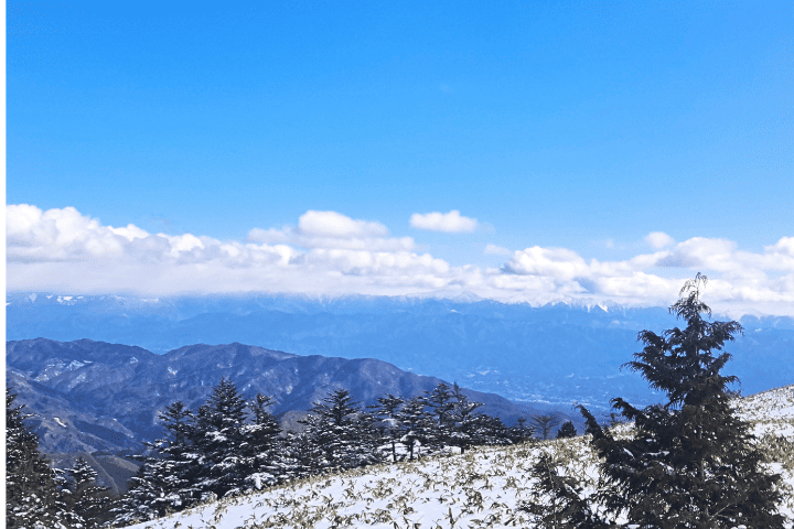 道中の風景（南アルプス方面）