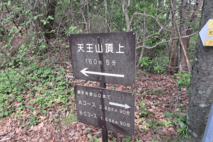 天王山 登山道の分岐